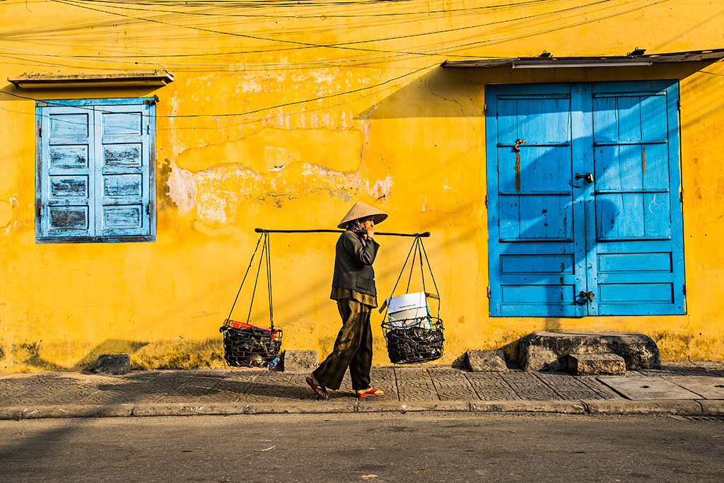 Blue Windows photo by Réhahn in yellow city Hoi An Vietnam