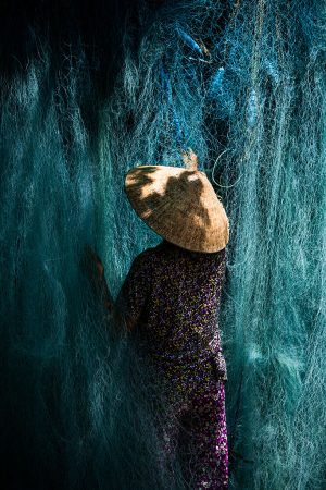 Aquamarine photo by Réhahn - fishing net in Hoi An Vietnam