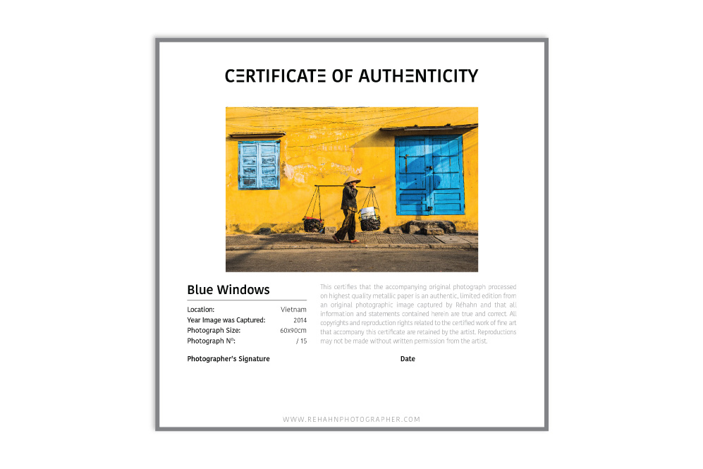 Certificate of Authenticity