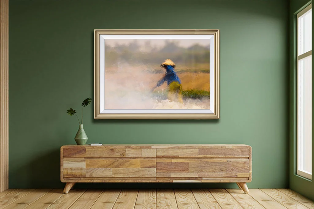 Crystal Flame artwork print shown in an interior setting