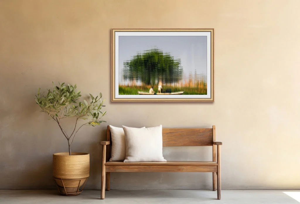 Sanctuary artwork print shown in an interior setting